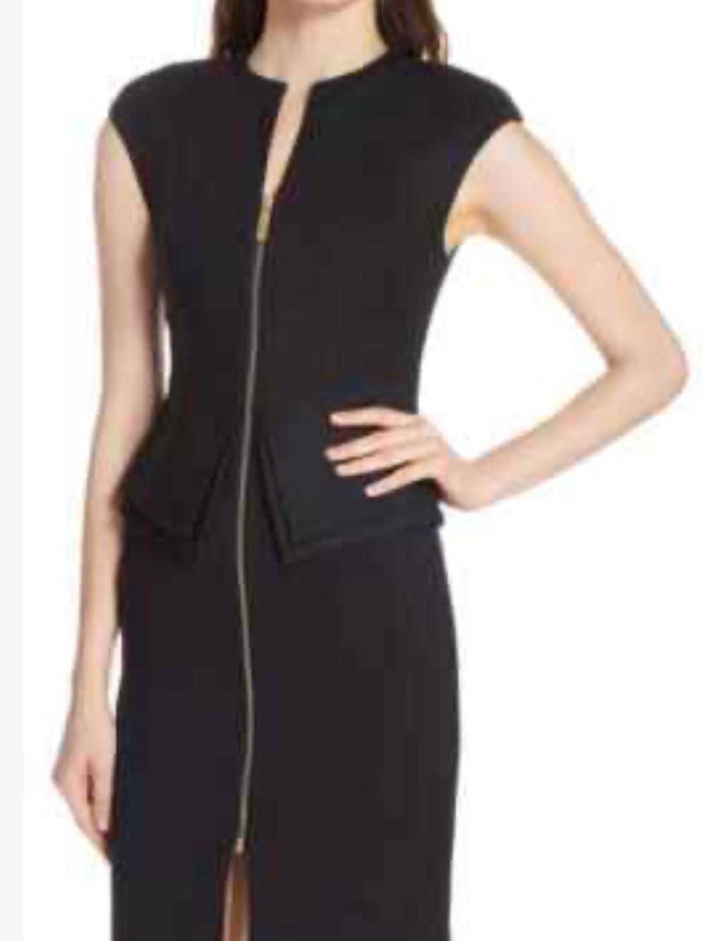 ❤️Ted Baker Sleeveless Black Zip-Front Dress